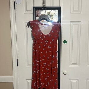 LOFT Red and White Patterned Top